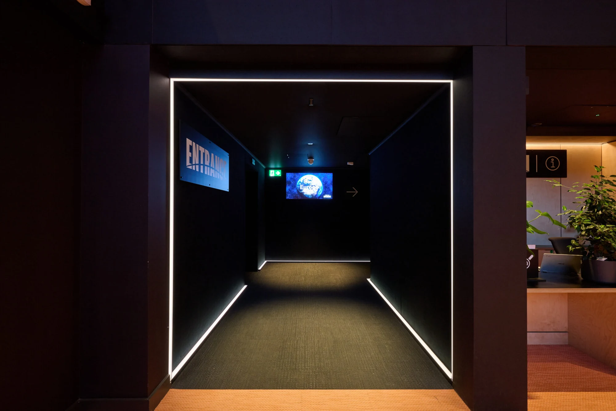 BBC Earth Experience gallery entrance with illuminated frame